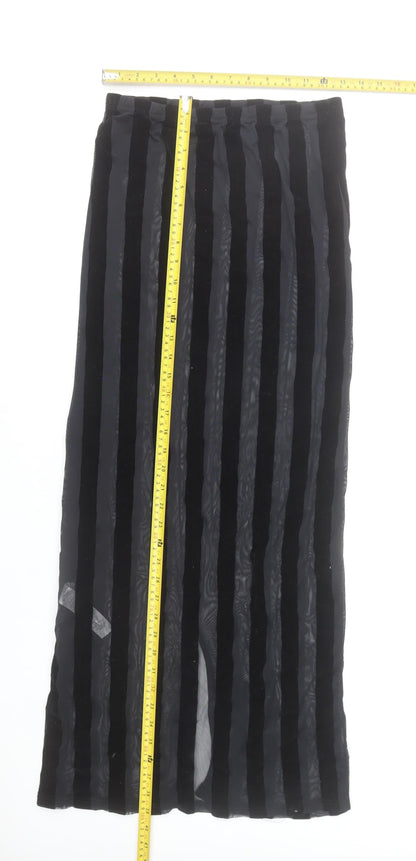 PrettyLittleThing Women’s Black Size 8 Long Stripe Pencil Skirt
