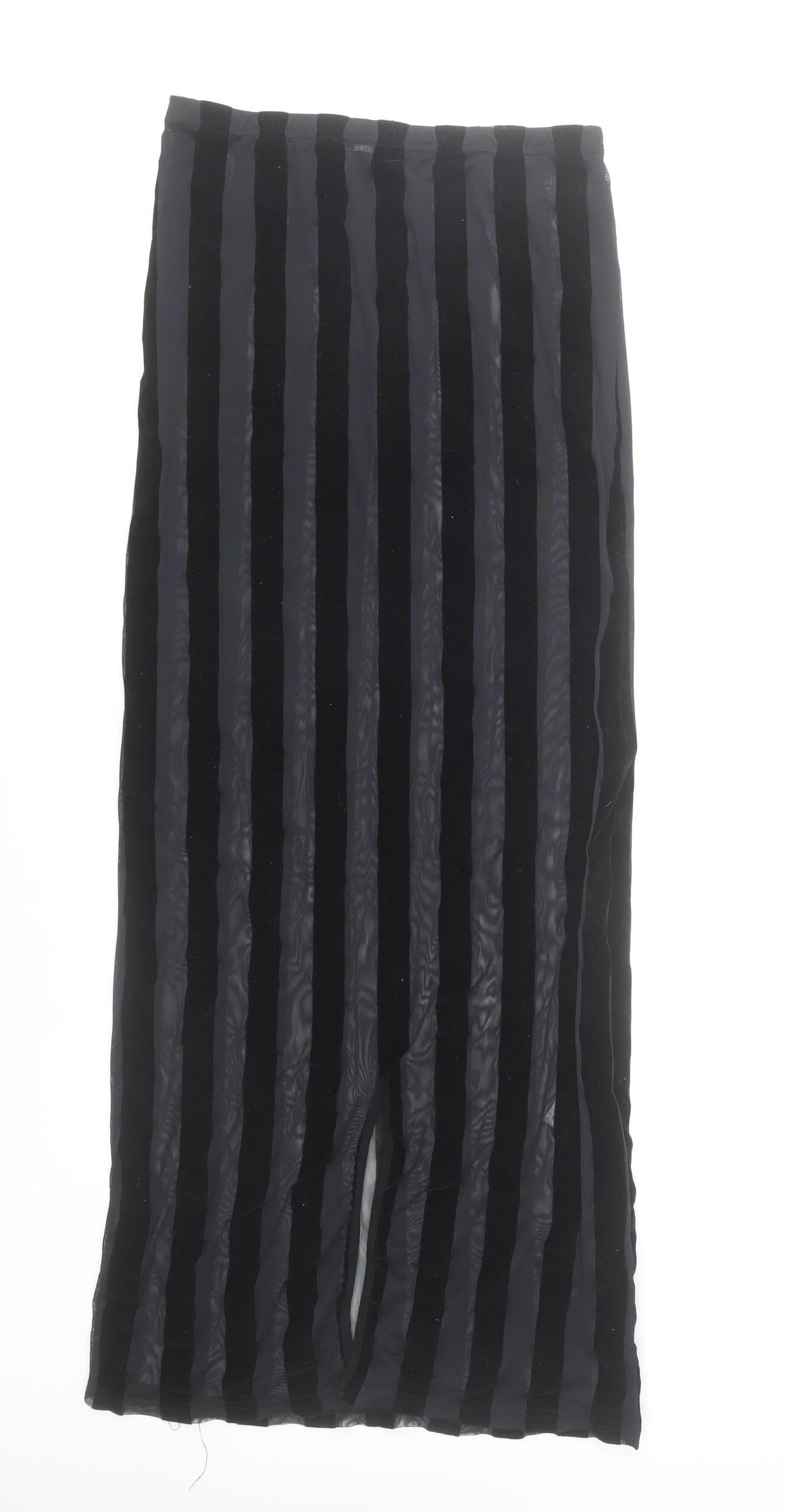 PrettyLittleThing Women’s Black Size 8 Long Stripe Pencil Skirt