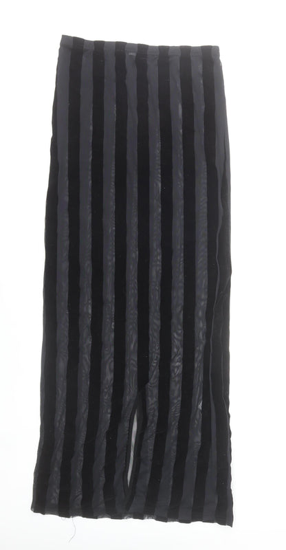 PrettyLittleThing Women’s Black Size 8 Long Stripe Pencil Skirt