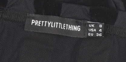 PrettyLittleThing Women’s Black Size 8 Long Stripe Pencil Skirt