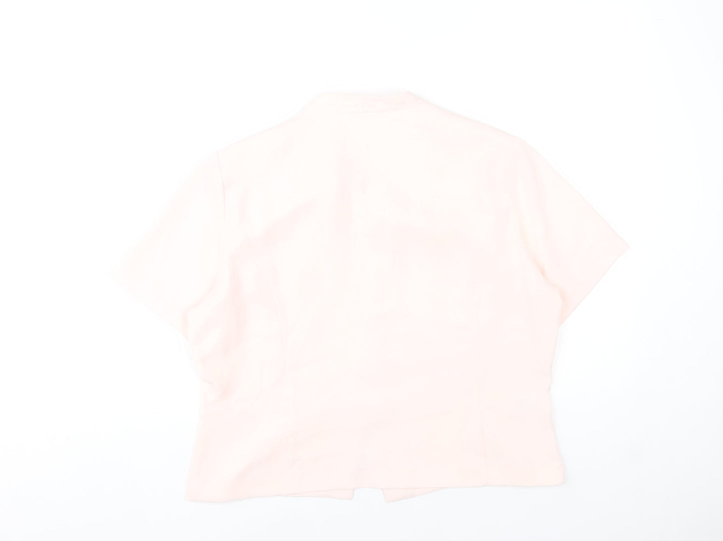 Country Casuals Women Pink Size 16 Blouse Short Sleeve V-Neck