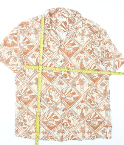 Chelsea Peers Men's Brown Hawaiian Viscose Shirt XL Short Sleeve