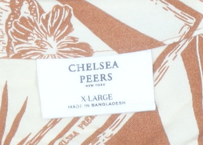 Chelsea Peers Men's Brown Hawaiian Viscose Shirt XL Short Sleeve