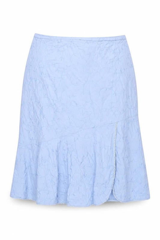 Dash Women’s Blue Cotton Midi Flared Skirt Size 20 Embroidered