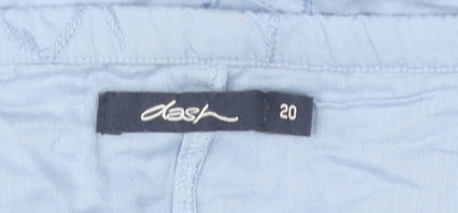 Dash Women’s Blue Cotton Midi Flared Skirt Size 20 Embroidered