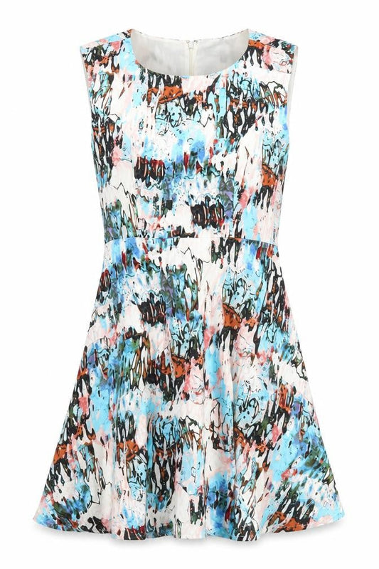Front view of French Connection Women’s Multicoloured, size UK 10, Fit & Flare Dress