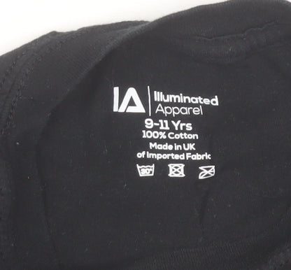 Illuminated Apparel Boys Black Glow in the Dark Graphic T-Shirt 9-11 Years