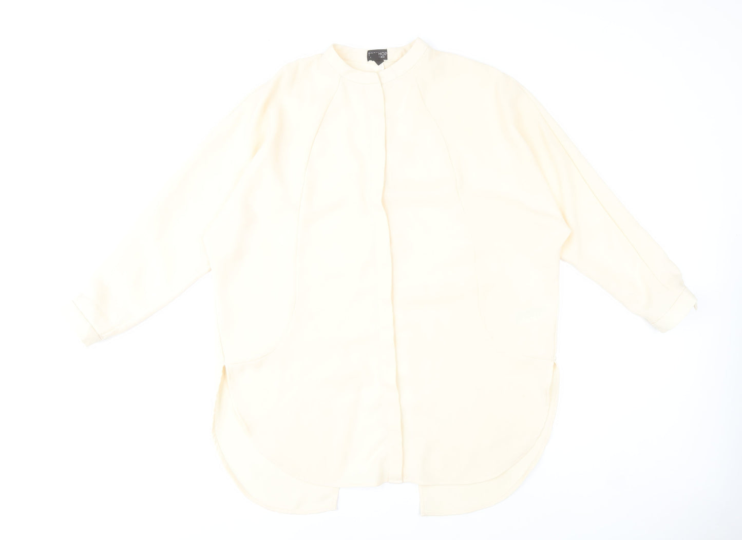 Topshop Women’s Ivory Tunic Blouse UK 14 Long Sleeve Lightweight