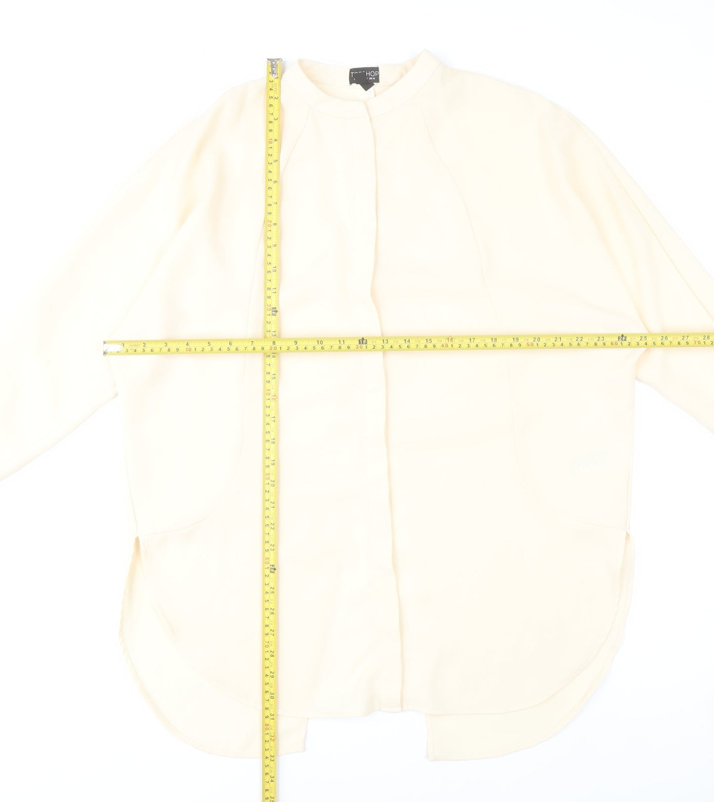 Topshop Women’s Ivory Tunic Blouse UK 14 Long Sleeve Lightweight