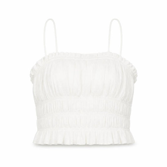 Bershka Womens White Spaghetti Strap Camisole Tank Top S
