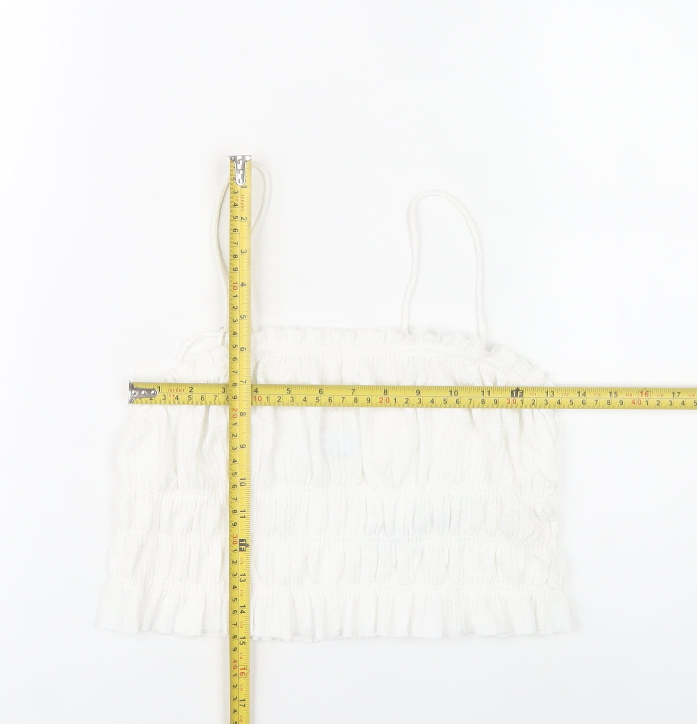 Bershka Womens White Spaghetti Strap Camisole Tank Top S