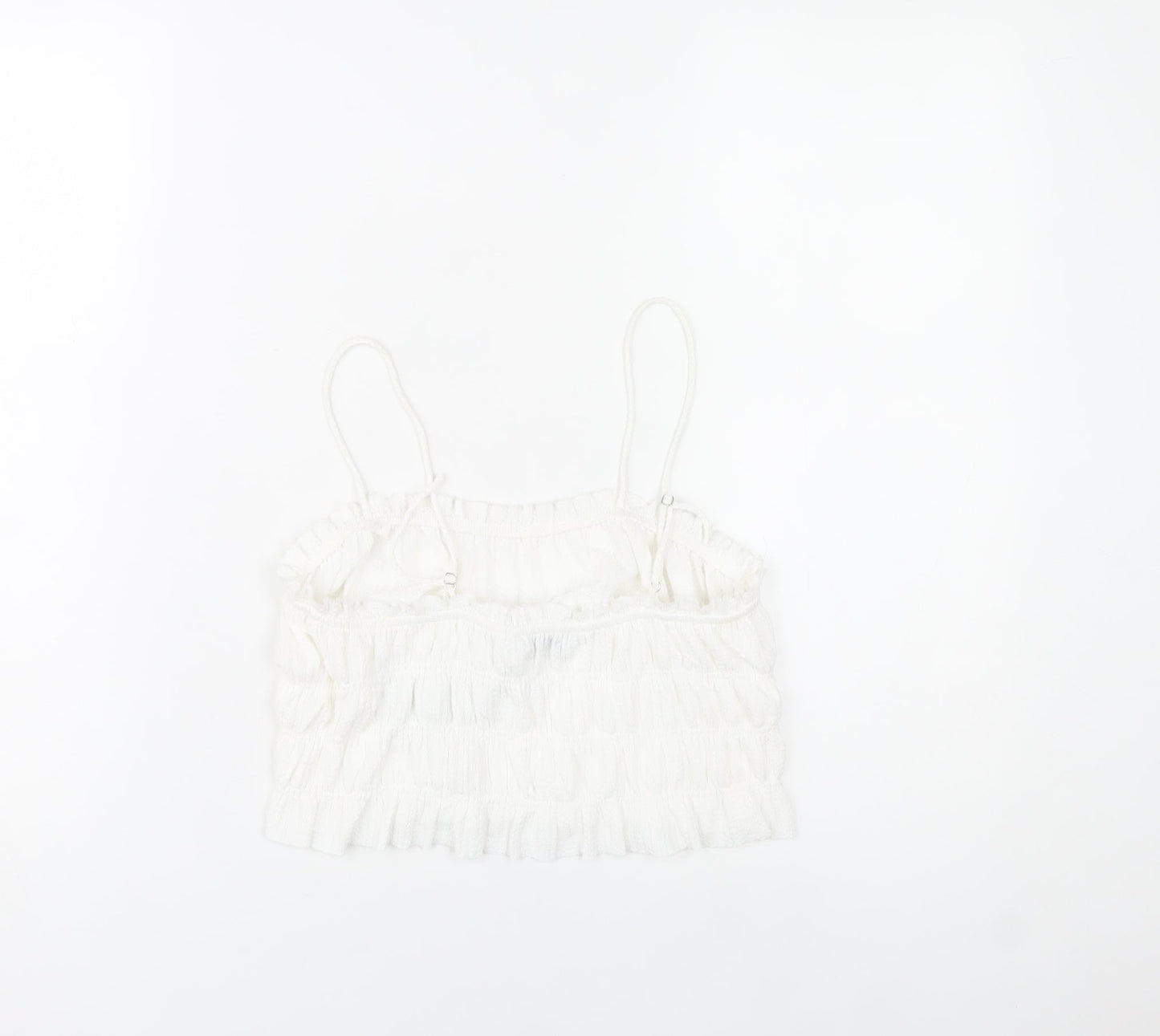 Bershka Womens White Spaghetti Strap Camisole Tank Top S