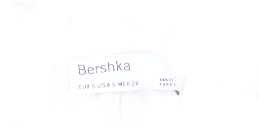 Bershka Womens White Spaghetti Strap Camisole Tank Top S