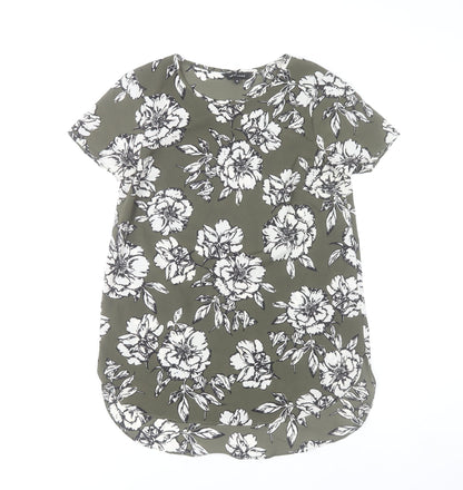 New Look Women’s Green Floral T-Shirt Dress Size 10