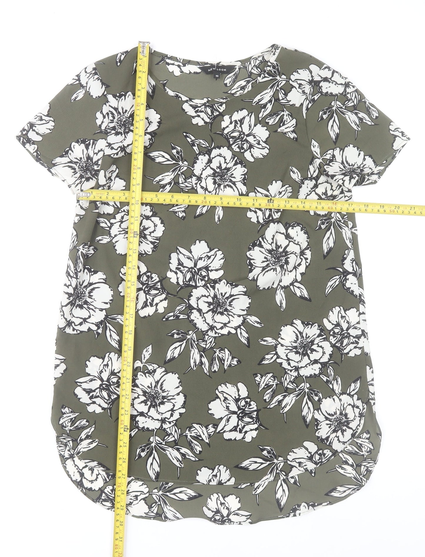 New Look Women’s Green Floral T-Shirt Dress Size 10