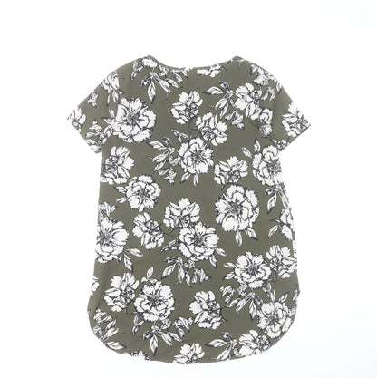 New Look Women’s Green Floral T-Shirt Dress Size 10