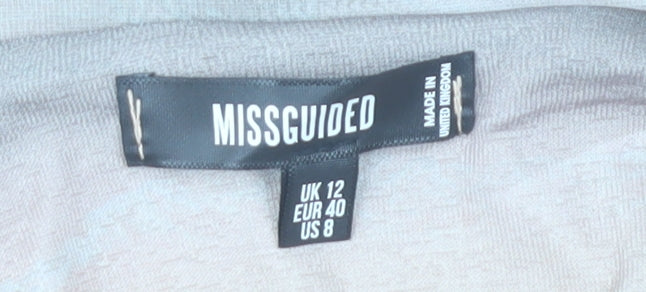 Missguided Women’s Multicoloured Size 12 Cropped V-Neck Long Sleeve Top