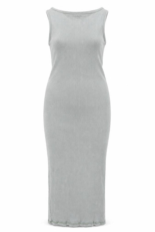 H&M Women’s Green Bodycon Midi Dress Size 12 Sleeveless Stretch
