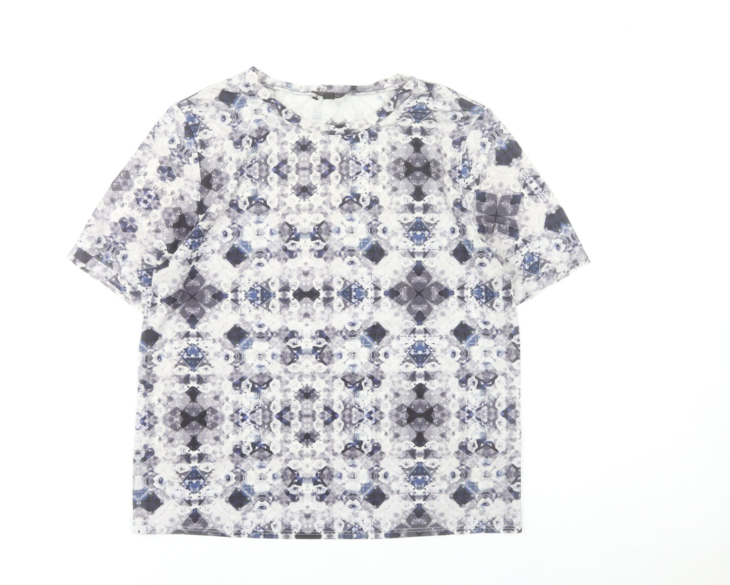 Topshop Women’s Multicoloured Size 10 Geometric Print T-Shirt