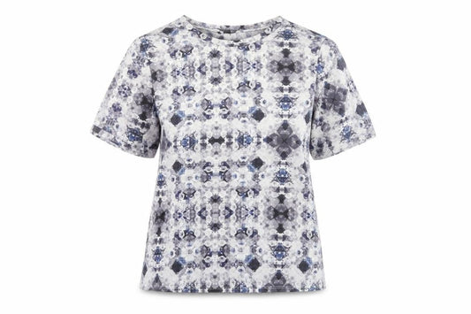 Topshop Women’s Multicoloured Size 10 Geometric Print T-Shirt