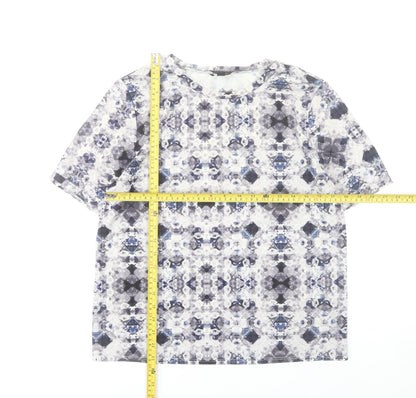 Topshop Women’s Multicoloured Size 10 Geometric Print T-Shirt