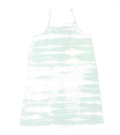 H&M Girls Green Tie Dye Tank Dress 11 Years Sleeveless Summer Casual