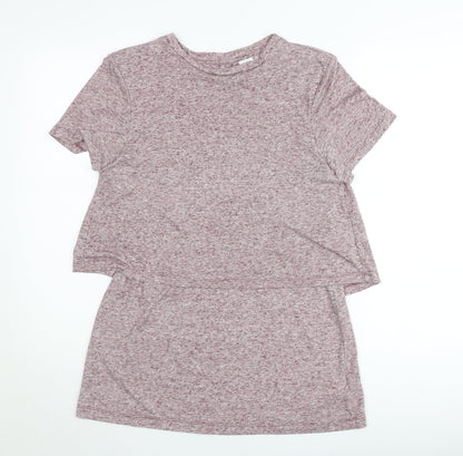 Cotton Traders Womens Pink Size 10 Crew Neck Short Sleeve T-Shirt