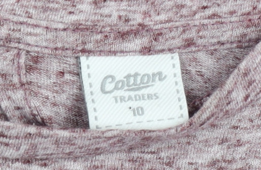 Cotton Traders Womens Pink Size 10 Crew Neck Short Sleeve T-Shirt