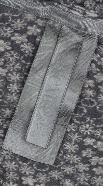 Next Womens Grey Floral Tunic Blouse Size 10 Long Sleeve