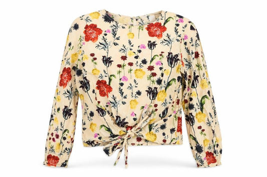 H&M Womens Multicoloured Floral Cotton Wrap Blouse Size 6
