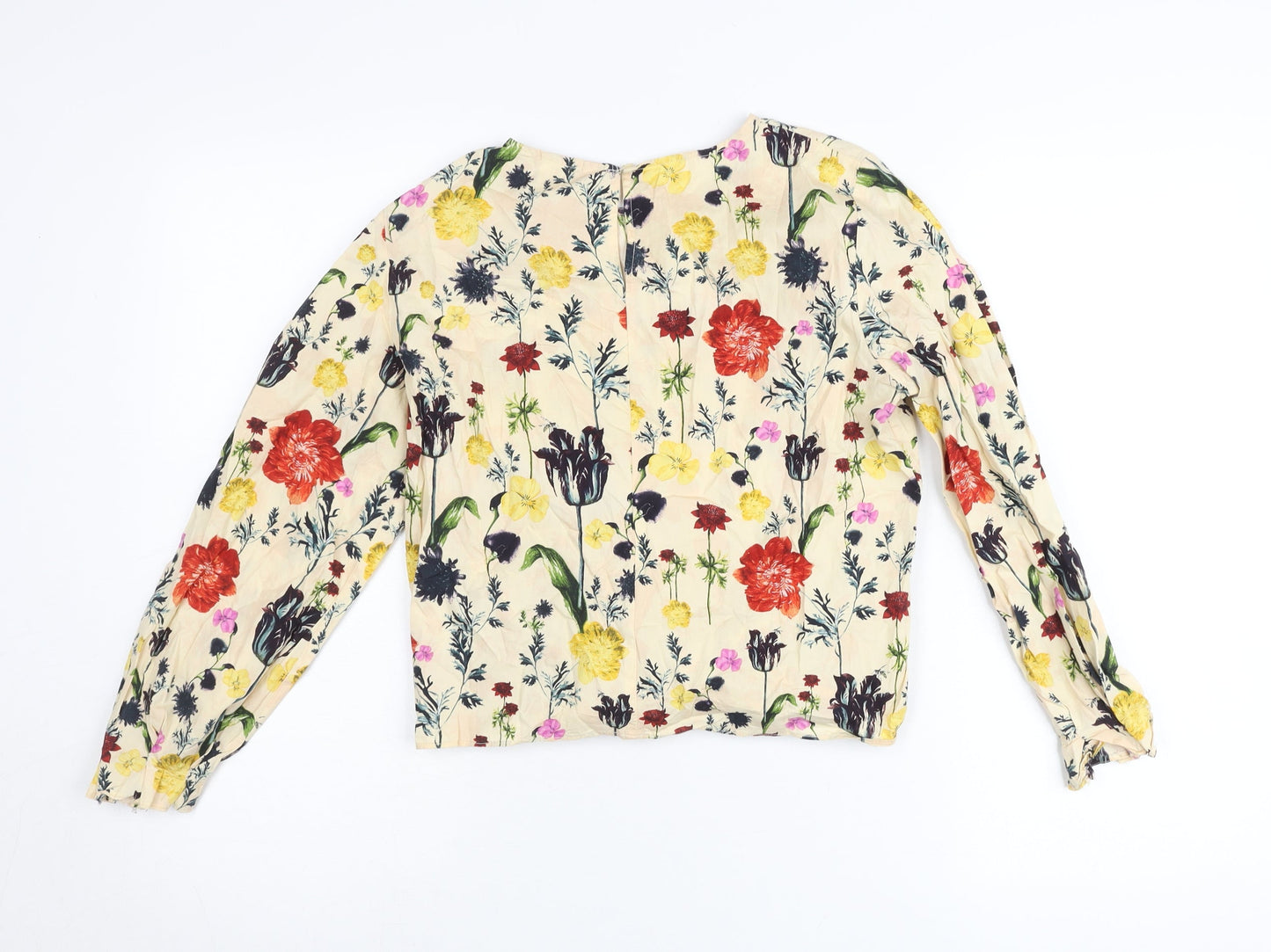 H&M Womens Multicoloured Floral Cotton Wrap Blouse Size 6