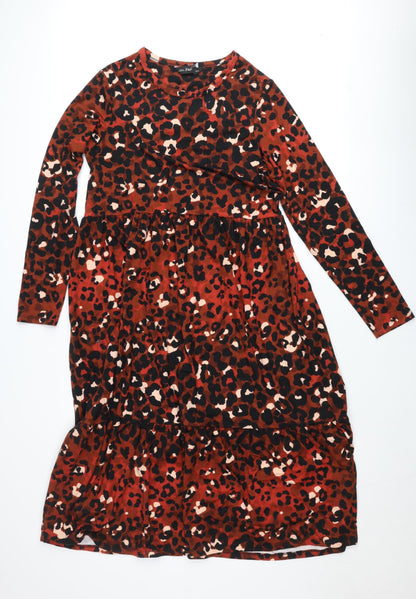 F&F Women’s Multicoloured Leopard Print Bodycon Dress Size 12