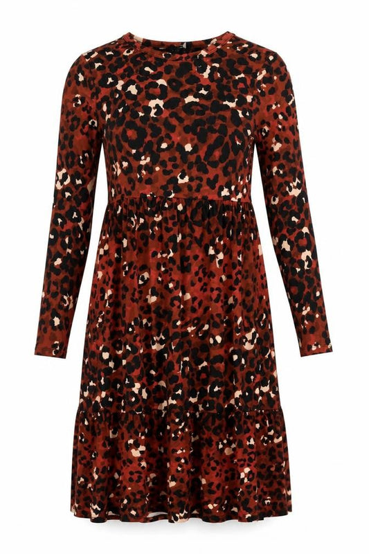 F&F Women’s Multicoloured Leopard Print Bodycon Dress Size 12