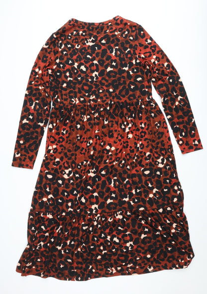 F&F Women’s Multicoloured Leopard Print Bodycon Dress Size 12