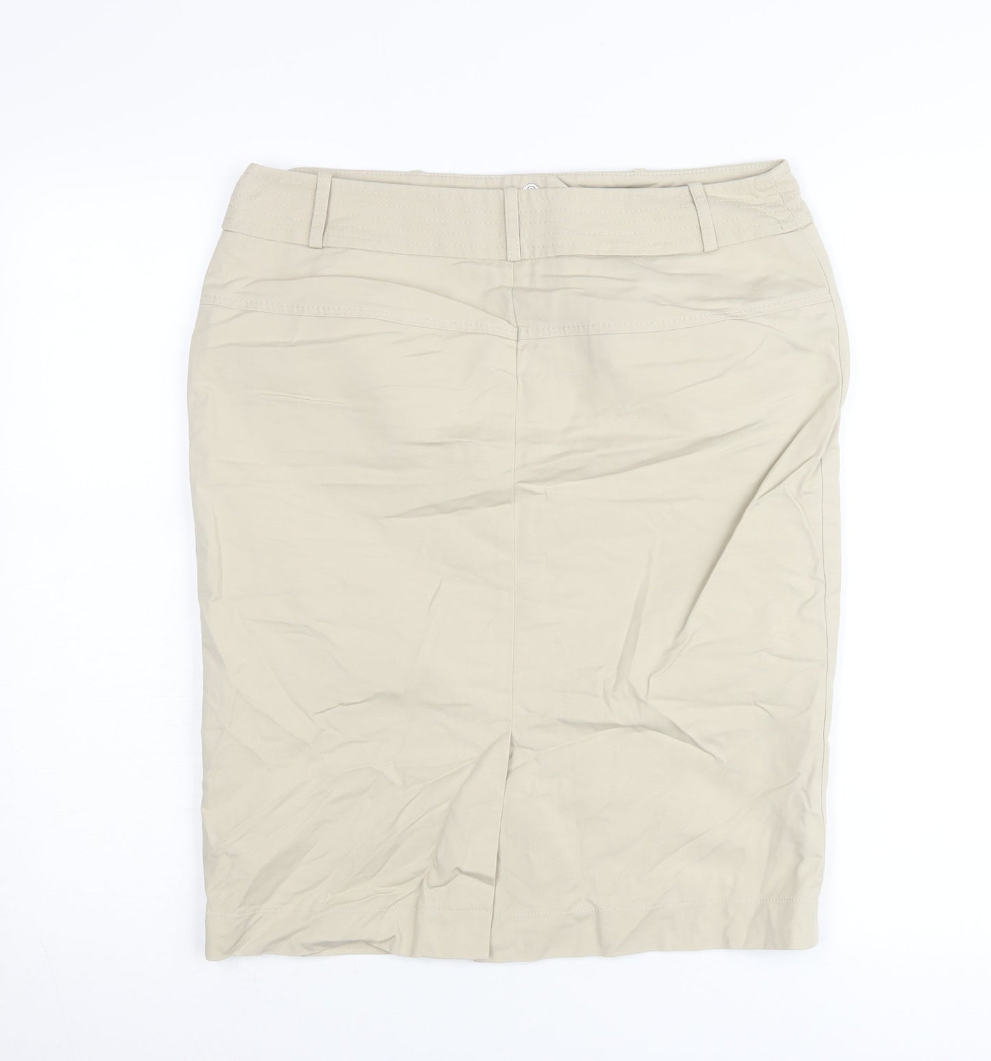 Planet Women’s Beige Pencil Skirt Size 10 Cotton Stretch Workwear