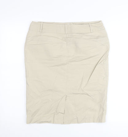 Planet Women’s Beige Pencil Skirt Size 10 Cotton Stretch Workwear