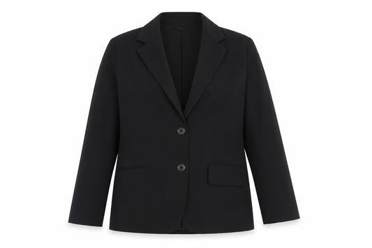 H&M Womens Black Blazer Size 8 Regular Fit Two-Button Jacket
