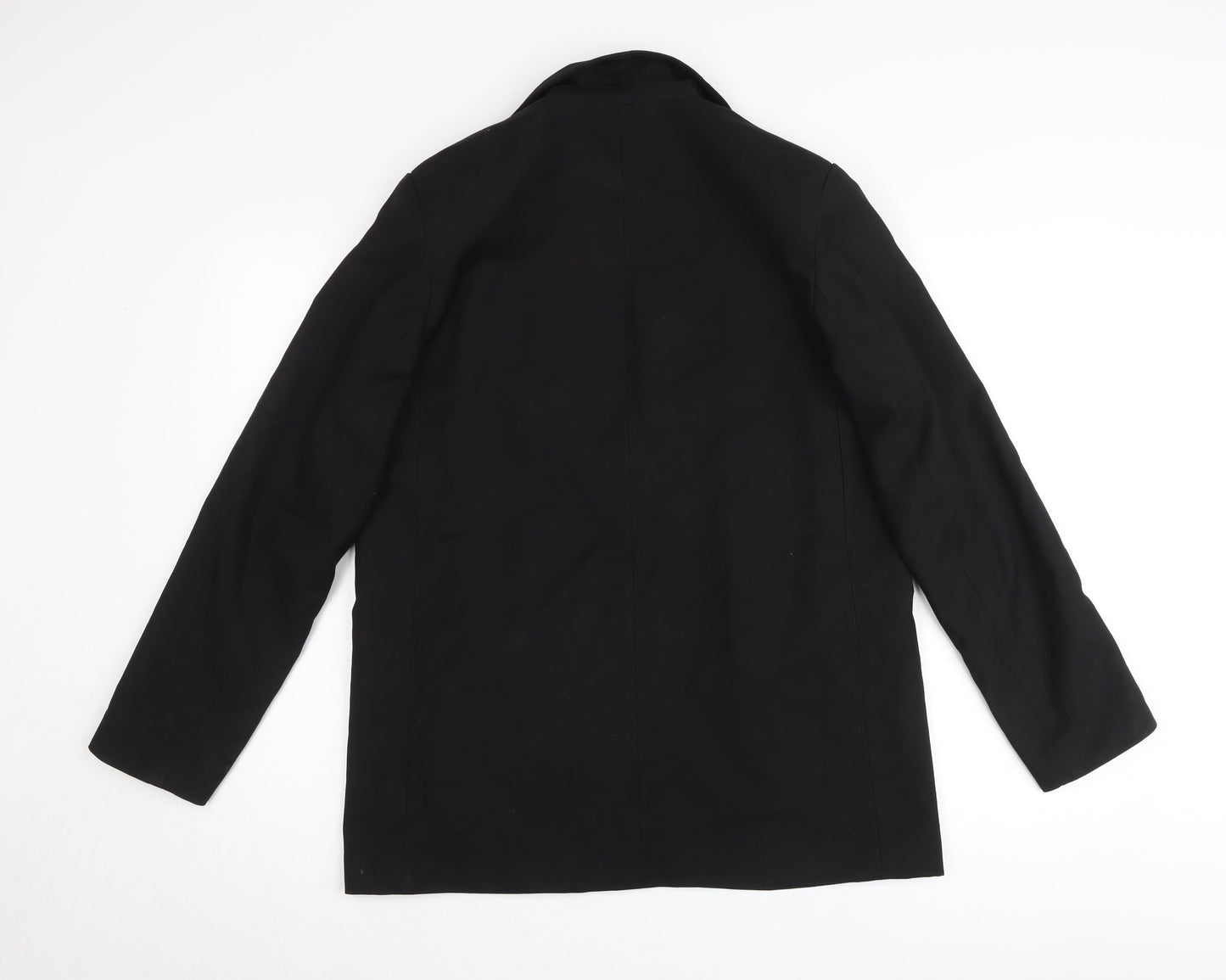 H&M Womens Black Blazer Size 8 Regular Fit Two-Button Jacket