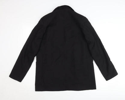 H&M Womens Black Blazer Size 8 Regular Fit Two-Button Jacket