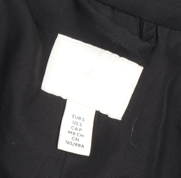 H&M Womens Black Blazer Size 8 Regular Fit Two-Button Jacket