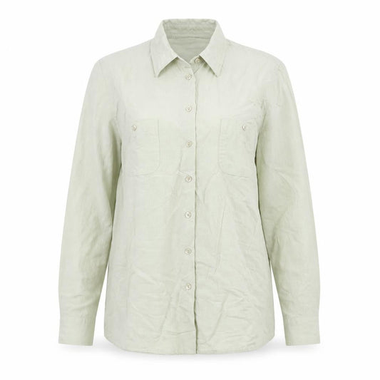 BHS Womens Green Size 14 Button-Up Long Sleeve Shirt Blouse
