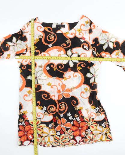 Bella Moda Womens Multicoloured Floral Cotton Tunic Blouse Size 14