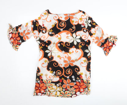 Bella Moda Womens Multicoloured Floral Cotton Tunic Blouse Size 14