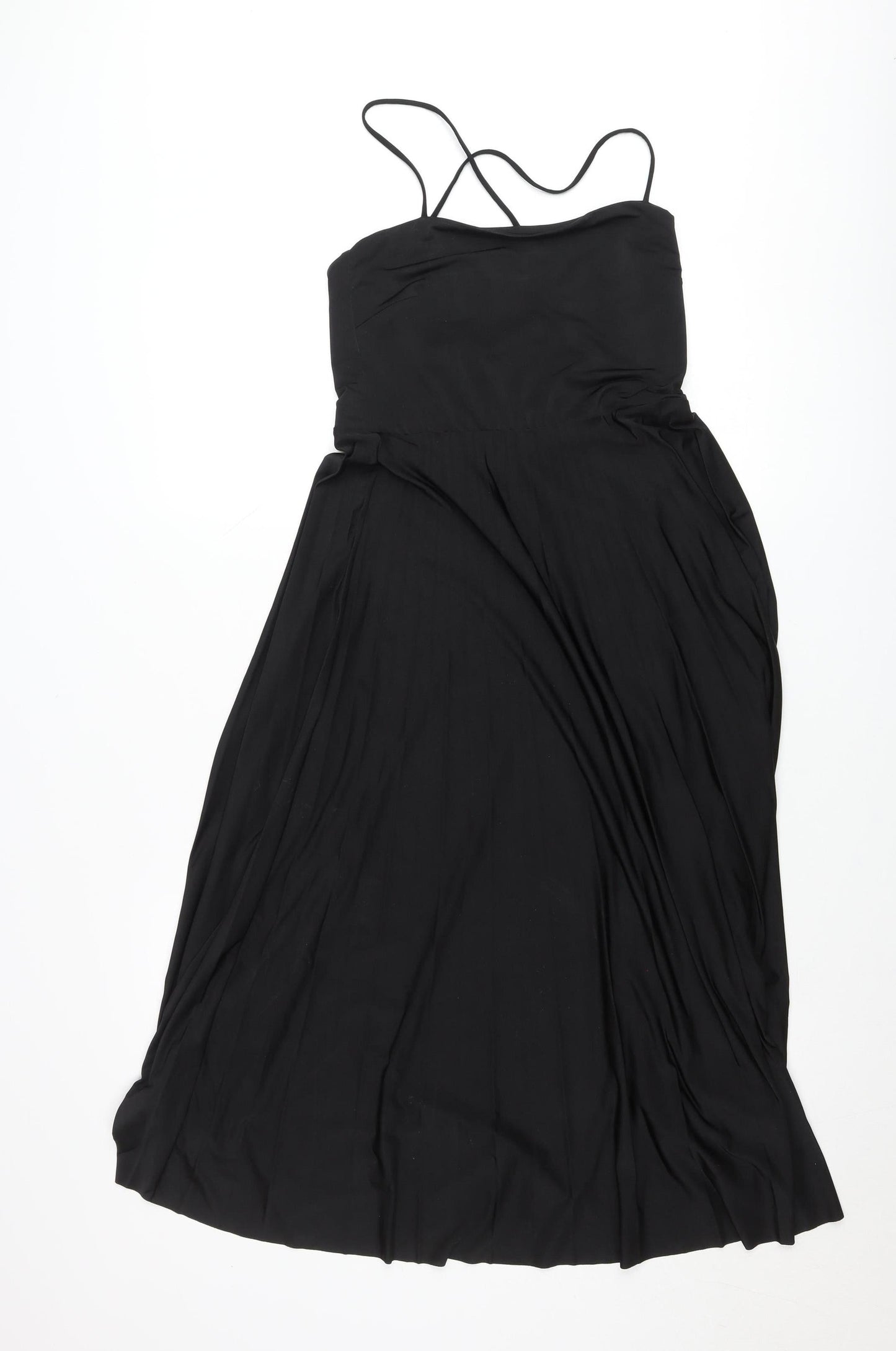H&M Women’s Black Sleeveless Scoop Neck Knee Length Slip Dress S