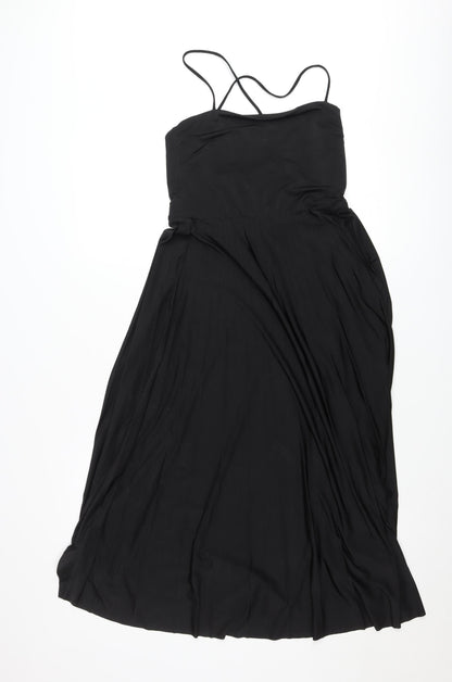 H&M Women’s Black Sleeveless Scoop Neck Knee Length Slip Dress S