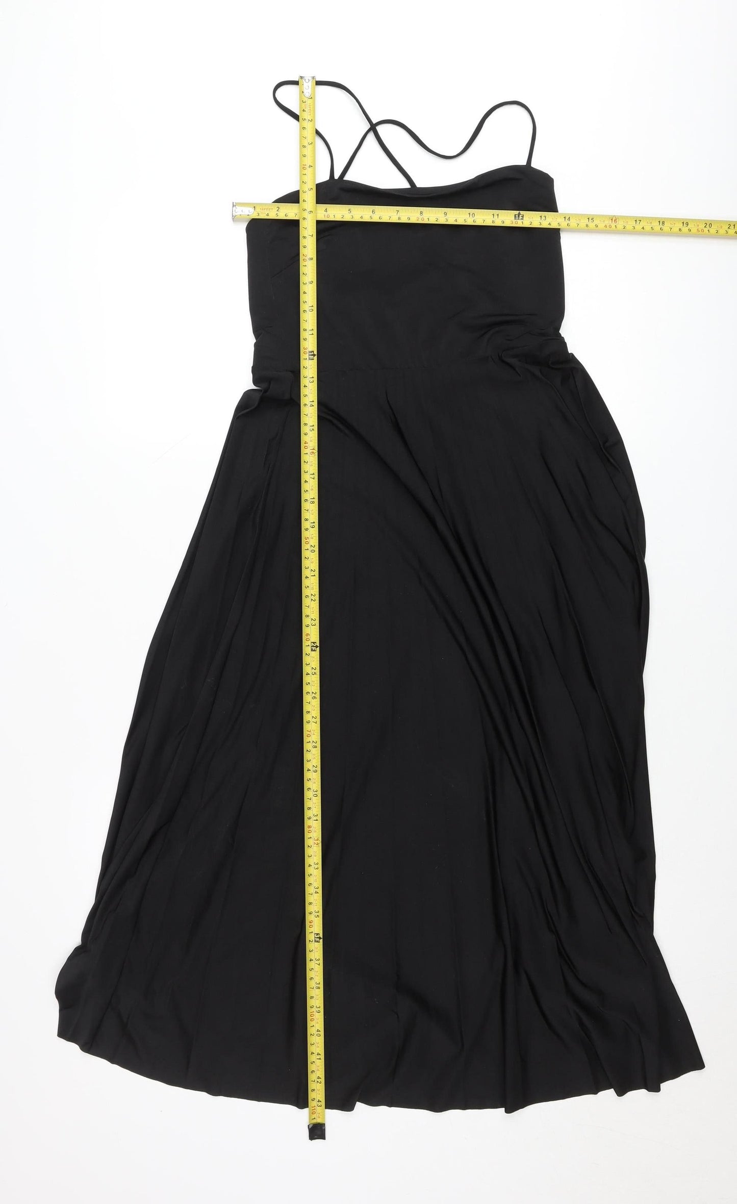 H&M Women’s Black Sleeveless Scoop Neck Knee Length Slip Dress S
