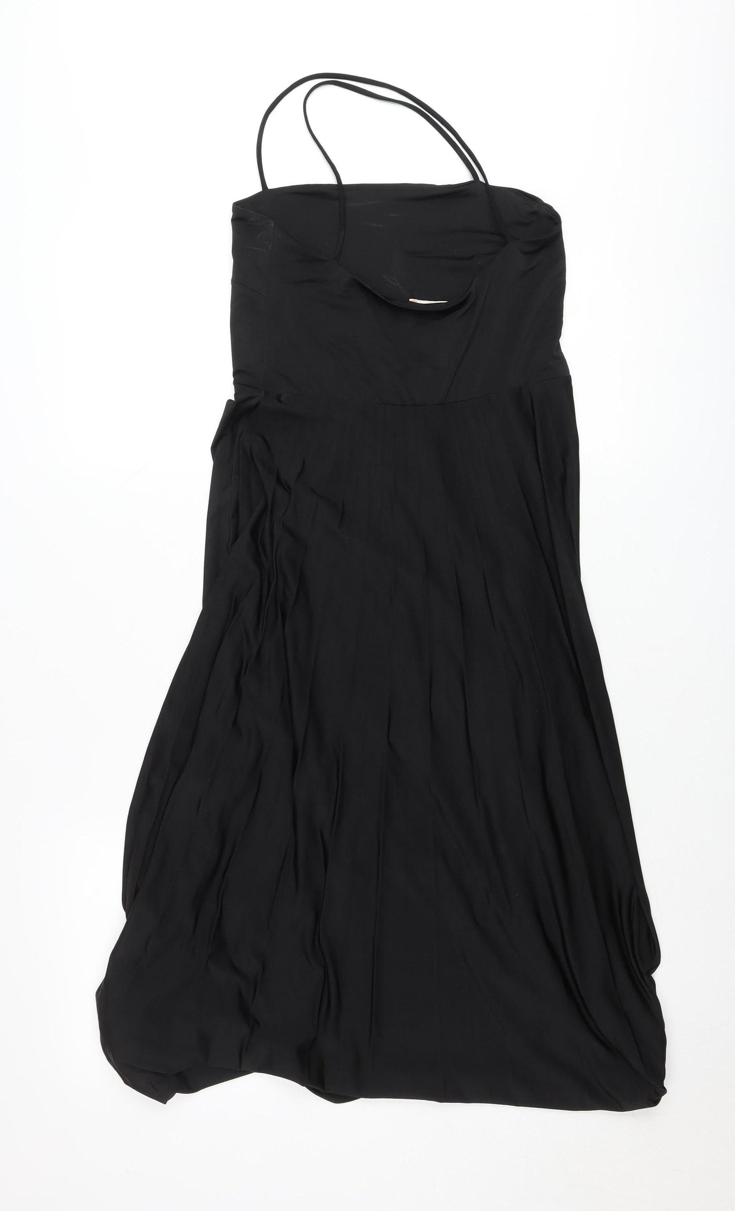 H&M Women’s Black Sleeveless Scoop Neck Knee Length Slip Dress S