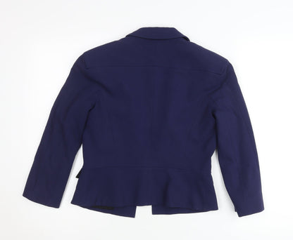 Diane von Furstenberg Women Blue Slim Fit Blazer Jacket Size 6