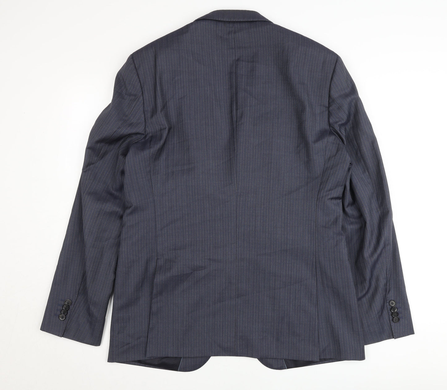 Tesse Men’s Blue Pinstripe Wool Blazer 42R Classic Formal Jacket