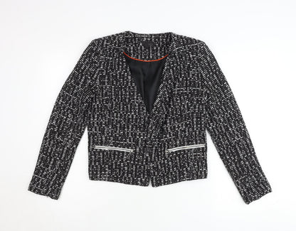 Topshop Women’s Black Tweed Blazer Jacket UK 12 Workwear